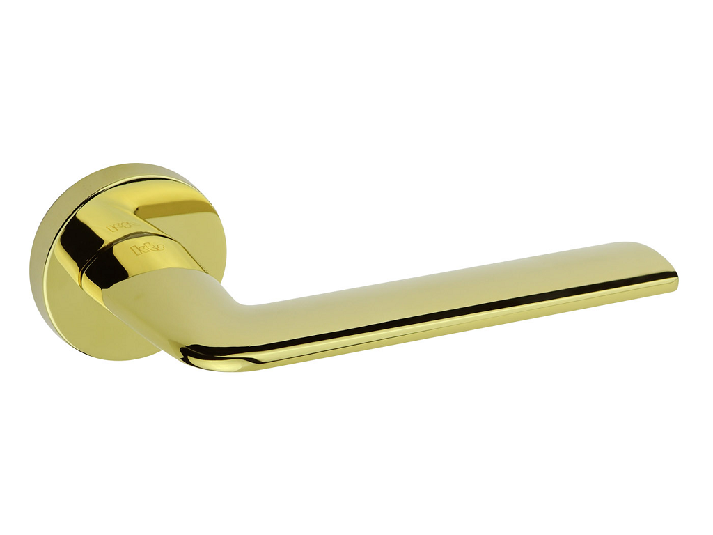 Maniglia Linea h6 rosetta tonda d.50x6h bocchetta foro chiave PVD-Oro Plus | KTS - immagine 1